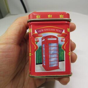 New English Teas MINATURE Red London Icon Metal Tin Souvenir 2.5" tall